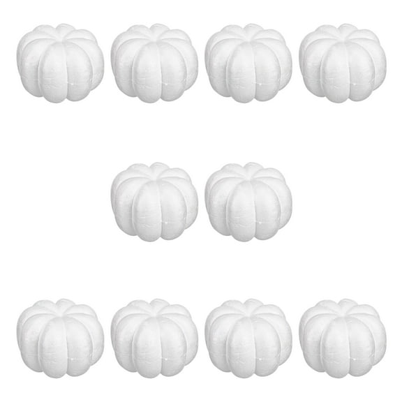 10Pcs Artificial Pumpkins for Halloween Thanksgiving Fall Party White Foam Pumpkins Decoration for Painting Art Craft