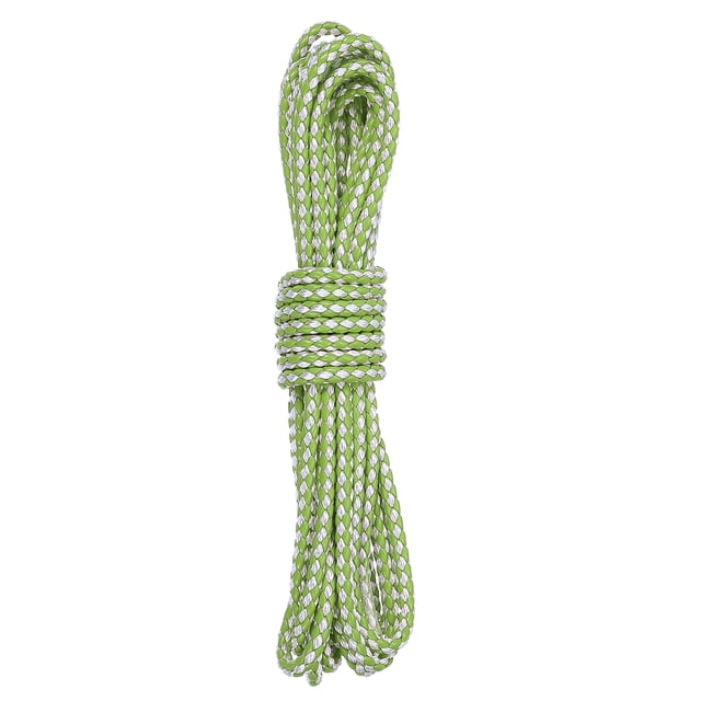 Cuerda de Cuero de 5.5 Yardas, Cintas de Cuero Trenzadas Redondas de 5.5mm para Manualidades, Fabricación de Joyería, Collares, Pulseras, Cinturones, Verde Lima+Blanco