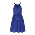 thumbnail image 3 of Mini Vestidos Vestido de una línea de mujer Vestido de sol con cuello halter de color sólido para cóctel (Azul M) Kuymtek para Mujer Azul T S, 3 of 6