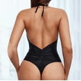 thumbnail image 4 of Women 1-Piece Swimsuit Deep V-Neck Bathing Suit High Cut Open Back Swimsuits Adjustable Beach Swimwear,Size:L, 4 of 5
