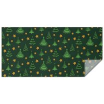 Dark Green Christmas Tree and Star Pattern Rectangle Tablecloth 60"x120",Waterproof Polyester Rectangle Table Cloth, Wipeable Spillproof Polyester Tablecloth for Dining, Camping, Indoor and Outdoor