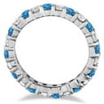 thumbnail image 2 of Blue Topaz and Diamond Eternity Ring Band 14k White Gold (1.07ct), 2 of 3