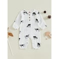 thumbnail image 2 of FEORJGP Toddler Baby Boys One-piece Jumpsuits 0 3M 6M 12M 18M Infant Long Sleeve Bodysuits Bull Print Crew Neck Rompers Newborn Little Boy Fashion Comfy Casual Daily Clothes for Spring Autumn, 2 of 8