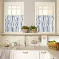 thumbnail image 4 of Kitchen Curtains Set, Blue Branches Kitchen Curtains and Valances Set, Contemporary Abstract Silhouette Rod Pocket Tier Curtains 36 Inch Length for Cafe/Bedroom Windows, 4 of 6