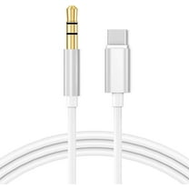 USB C to 3.5mm Audio Aux Jack Cable, Type C Adapter to 3.5mm Headphone Stereo Cord Car Compatible with Pad Pro 2018 Google Pixel 2 3 4XL Moto Z and Galaxy Note10  Huawei HTC ( White )
