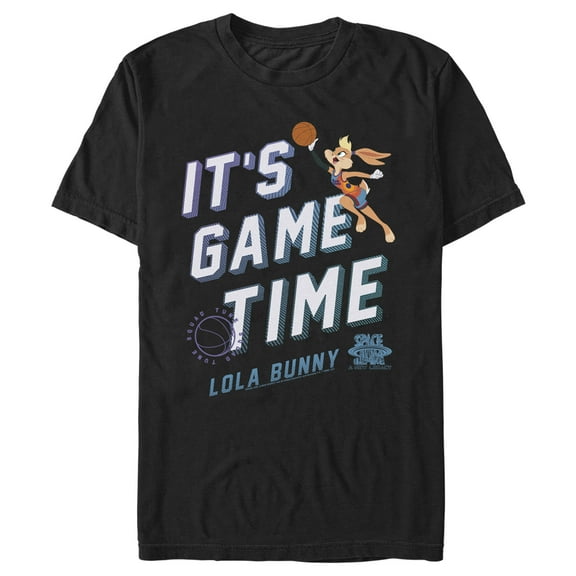 Men's Space Jam: A New Legacy Lola Bunny It's Game Time  Graphic Tee Black X Large