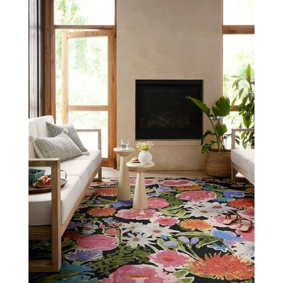 Loloi Botanical Black / Multi 2'-5" x 7'-8" Area Rug