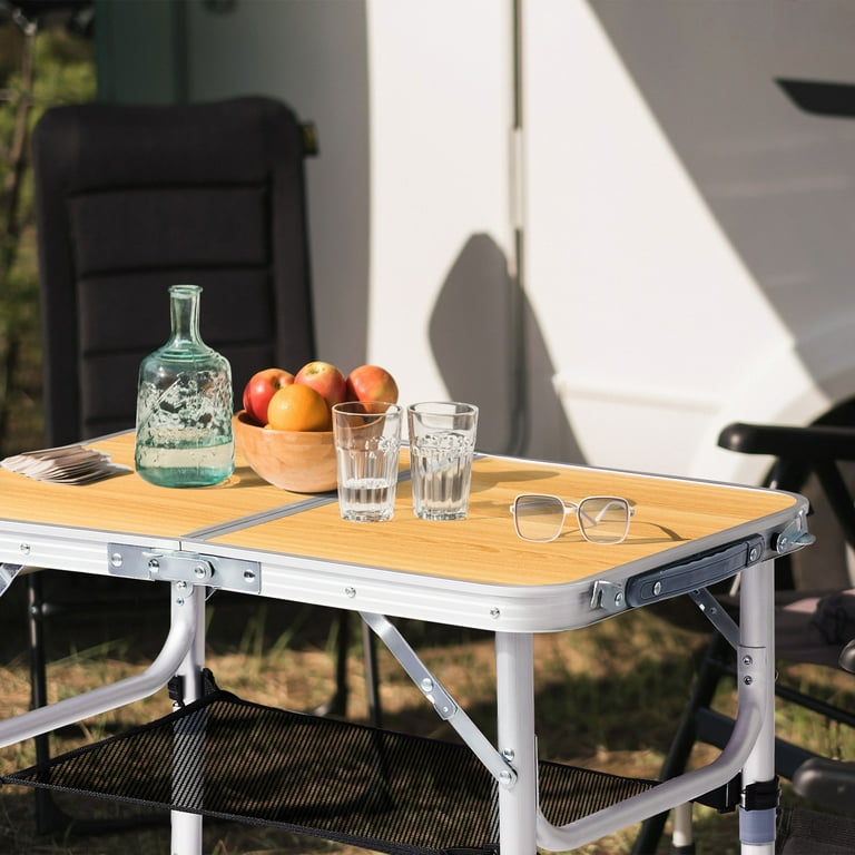 Ktaxon 2' Portable Folding Table with Adjustable Mesh Storage Bag