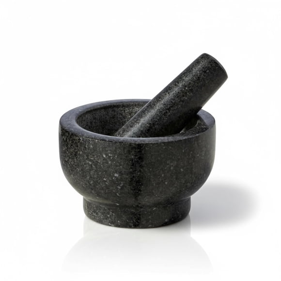 Lagostina Mortier à Main et Pilon en Granit Naturel, Broyeur Manuel, Parfait pour Écraser les Herbes, Épices, Capacité de 1,3 Tasse, Durable et Facile à Nettoyer, Gris,