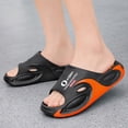 thumbnail image 3 of Rokment Women's Men's Cushioned Thick Sole Slides Acupressure Massage Slippers Non Slip Quick Drying Bathroom Sandals for Plantar Fasciitis Black Size 7, 3 of 6
