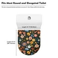 thumbnail image 5 of ZIATUBLES Wildflower Black Print Universal Fit Toilet Lid Cover with Elastic Edges Washable Reusable Stretchable Fabric for Most Lids Bathroom Decor Accessories, 5 of 6