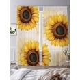 thumbnail image 2 of Yellow Sunflower Sheer Curtains for Living Room Bedroom Beige Modern Art Botanical Floral Sheer Curtains 108 Inch Long 2 Panels Set Light Filtering Curtain Window Treatments Drapes for Dining Room, 2 of 6