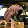 thumbnail image 2 of Hontri Heardband on Sale, Fashionable Women's Knitted Tie Hairpin Hairband Headband Knot Hair Headband 1Pc Hairband Pink, 2 of 3