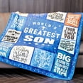 thumbnail image 6 of Son Blanket Gifts for Son on Fathers Day from Mom or Dad - World''s Greatest Son 50" X 60" Throw Blanket - Christmas Birthday Present for Son, 6 of 6