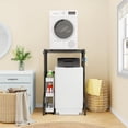 thumbnail image 2 of Upgraded Washer Dryer Stacking Rack for Narrow Spaces, Metal Over-Unit Storage Shelves, Black, 2 of 6