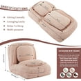 thumbnail image 7 of AENKYO Sofa Bed & Bean Bag Chair - Lazy Convertible Human Dog Bed for Adults/Pets with Removable Pillows - Pink, 7 of 7