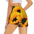 thumbnail image 3 of Sigee Flower Bush Sunflower for Women's Athletic Shorts High Waisted Running Shorts Pocket Sporty Short Gym Elastic Workout ShortsLarge, 3 of 9