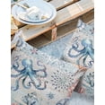 thumbnail image 2 of Pack of 2 Outdoor Pillow Covers, Summer Ocean Octopus Seashell Starfish Coral Wood Grain Waterproof Square Throw Pillowcase Cushion Decorative Pillow Covers for Couch Patio Tent, 24x24 in, 2 of 6