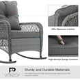 thumbnail image 2 of Techmilly 3-Piece Outdoor Rocking Chairs, Wicker Patio Furniture with Thickened Cushions and Table for Porch (Grey), 2 of 10