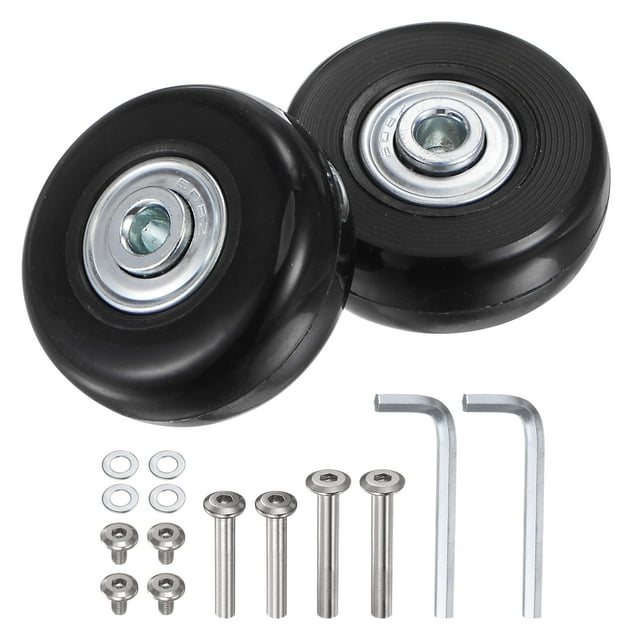 Unique Bargains Roues de Bagage de Remplacement 45x18mm Kits de Réparation de Roue de Valise 2 Roues de Roulement pour Sac de Chariot, Patin en Ligne
