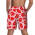 thumbnail image 2 of Lsque Mens Swim Trunks Lips Kiss Pattern - Bathing Suit Compression Liner - Beach Swim Shorts Swimwear - (S-3XL) - Stretch Quick Dry -Medium, 2 of 9