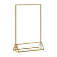 thumbnail image 1 of Visland Acrylic Sign Holder Double Sided Gold Picture Frame Tabletop Stand Up Sign Holder Clear Display Stand for Flyer Menu Wedding Table Number Holder, 1 of 8