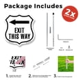 thumbnail image 3 of Exit This Way Left (2 Pack) 12 inch X 12 inch Shield Shaped Rust-Free Aluminum Metal Signs with Aluminum Mounting Stakes Weather Resistant Made in the USA, 3 of 8