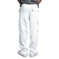 thumbnail image 3 of HESHENG Mens Jogger Gym Heavy Weight Fleece Cargo Pocket Sweat Pants Drawstring Trousers M-3XL, 3 of 5
