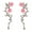 Silver, variant on Pink Rose Ear Stud Cuff Elegant Flower Stud Piercing Earring for Women Present