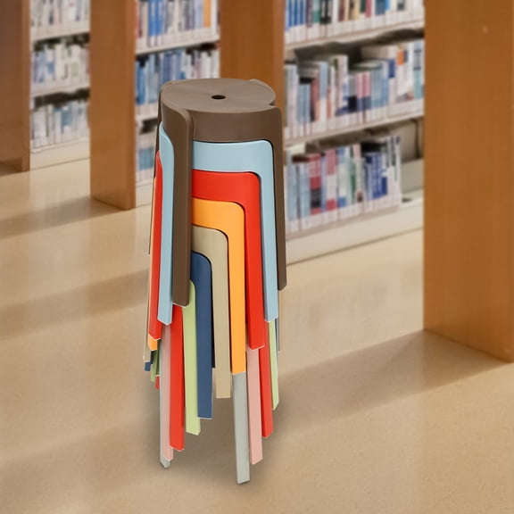 10 Pack Modern High Load Capacity Colorful Round Plastic Stackable Stools 9.45*9.45*18.11 for Home Offices