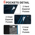 thumbnail image 6 of Mens Softshell Vest Fleece Windproof Water Resistant 6 Pockets for Hiking Blue XL, 6 of 8