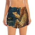 thumbnail image 2 of Balery Leopard Reading Tarot Cards Pantalones cortos deportivos para mujer con forro y dos bolsillos, elásticos, para entrenamiento, gimnasio, yoga-Large, 2 of 7