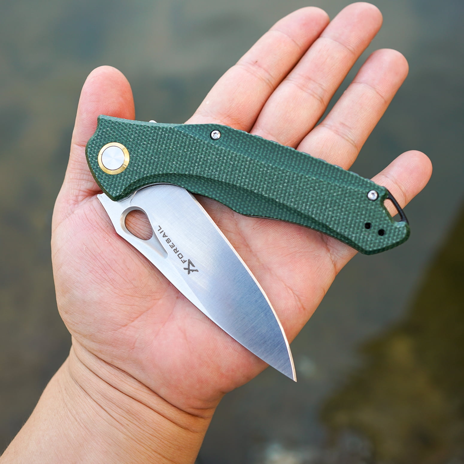 FORESAIL Praxis Pocket Folding Knife 3.62"14c28n Blade,4.8" Micarta handle.