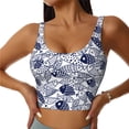thumbnail image 2 of Picia Blue Fish1 Sports Bra for Women,Padded Strappy Sports Bras Medium Support Yoga Bra with Removable Cups,Running Yoga Bra-Large, 2 of 9