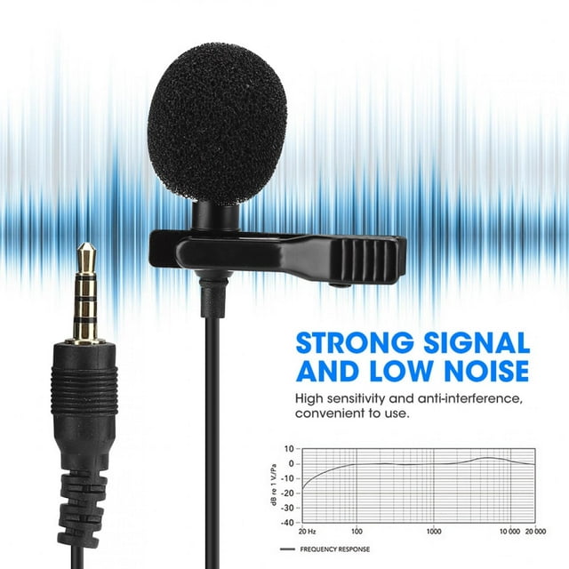 Lavalier Microphone, Collar Clip Microphone, ABS Material Live Broadcast For Singing For Recording Interview