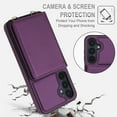 thumbnail image 4 of For Samsung Galaxy A16 5G Phone Case Wallet Card Holder,RFID Blocking PU Leather Back Magnetic Flip Kickstand Folio Case Wrist Lanyard & Crossbody Strap Protective Women Girls Cover,Deeppurple, 4 of 8