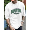 thumbnail image 1 of Color English BOSTON Printed Men's Casual Trendy Fashion Crew Neck T-shirt, Casual Sporty Tee, Summer Gifts, 1 of 6