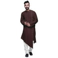 thumbnail image 2 of Atasi Full Sleeve Kurta For Boys Solid Asymmetrical Cut Designer Long Kurta, 2 of 7