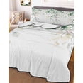 thumbnail image 2 of Quilts Twin XL Size, Eucalyptus Leaves Soft Comforter Bedding Set for Bed, Spring Botanical Pastoral Watercolor Lightweight Quilted Bedspread with Pillow Cover(2 Pieces) for All Season, 68x98 Inch, 2 of 6