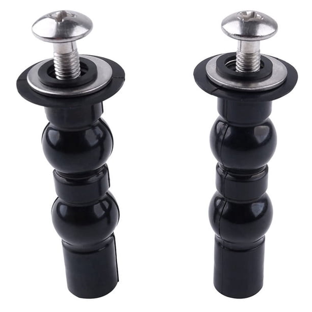 Tornillo de bisagra de anillo de asiento de inodoro de doble bola, tornillo de fijación de expansión, tuerca superior de goma, tornillo de reparación de inodoro (con junta de acero inoxidable de 18mm)