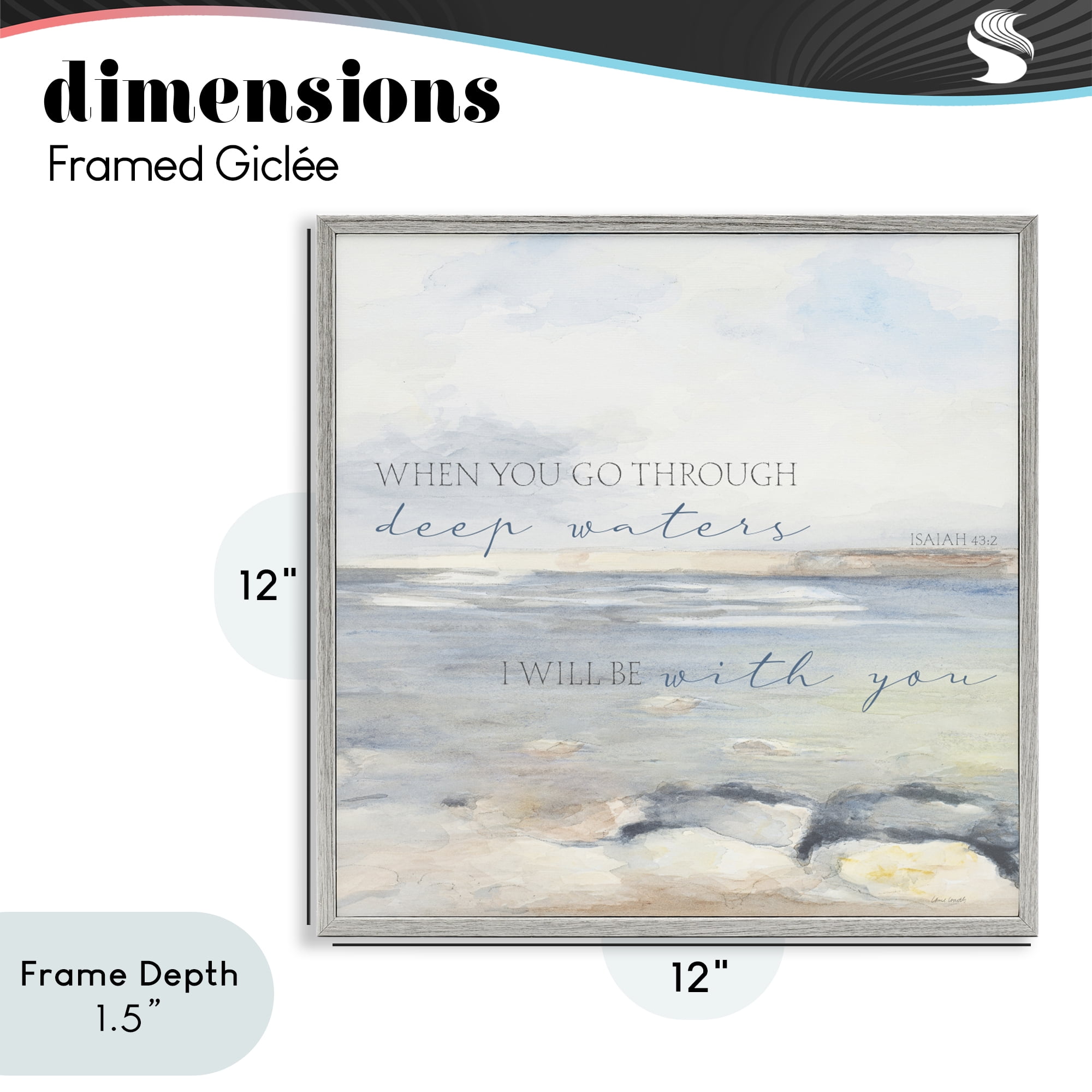 Stupell Industries Deep Waters with You Gray Framed Giclee Art, design by Lanie Loreth