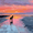 Bridge, variant on Sunrise Lakeside Boat Canvas Print, Fresh Morning Scenic Wall Decor for Full Home & Entryway Interior
