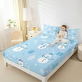 thumbnail image 4 of Feelyou Kids Xmas Snowman Full Size Sheets, Kawaii Christmas Gift Bed Sheets, Happy Festival Sheet Sets, Lightweight Room Decor,4 Pieces, 4 of 7