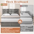 thumbnail image 4 of Full Size Bed Frame with Storage Headboard (4 Storage Drawers on Bed Body + LED Lighting) – Anti-Slip & Noise-Free Metal Mattress Support Platform + Sturdy Metal Slat Base,Gray, 4 of 8