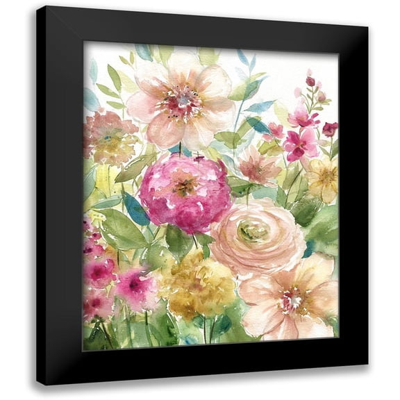 Robinson, Carol 12x14 Black Modern Framed Museum Art Print Titled - Jardin de Fleurs