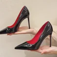 thumbnail image 4 of Talons Hauts Bas Rouges Talon Très Haut Femme Stiletto Noir Robe Élégante Sexy Soirée Bout Pointu Produits Pas Chers Livraison Gratuite, 4 of 7
