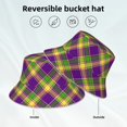 thumbnail image 5 of Kll Mardi Gras Plaid Bucket Hat For Women Men Packable Travel Beach Sun Hat Outdoor Rave Accessories Reflective Fisherman Cap, 5 of 9