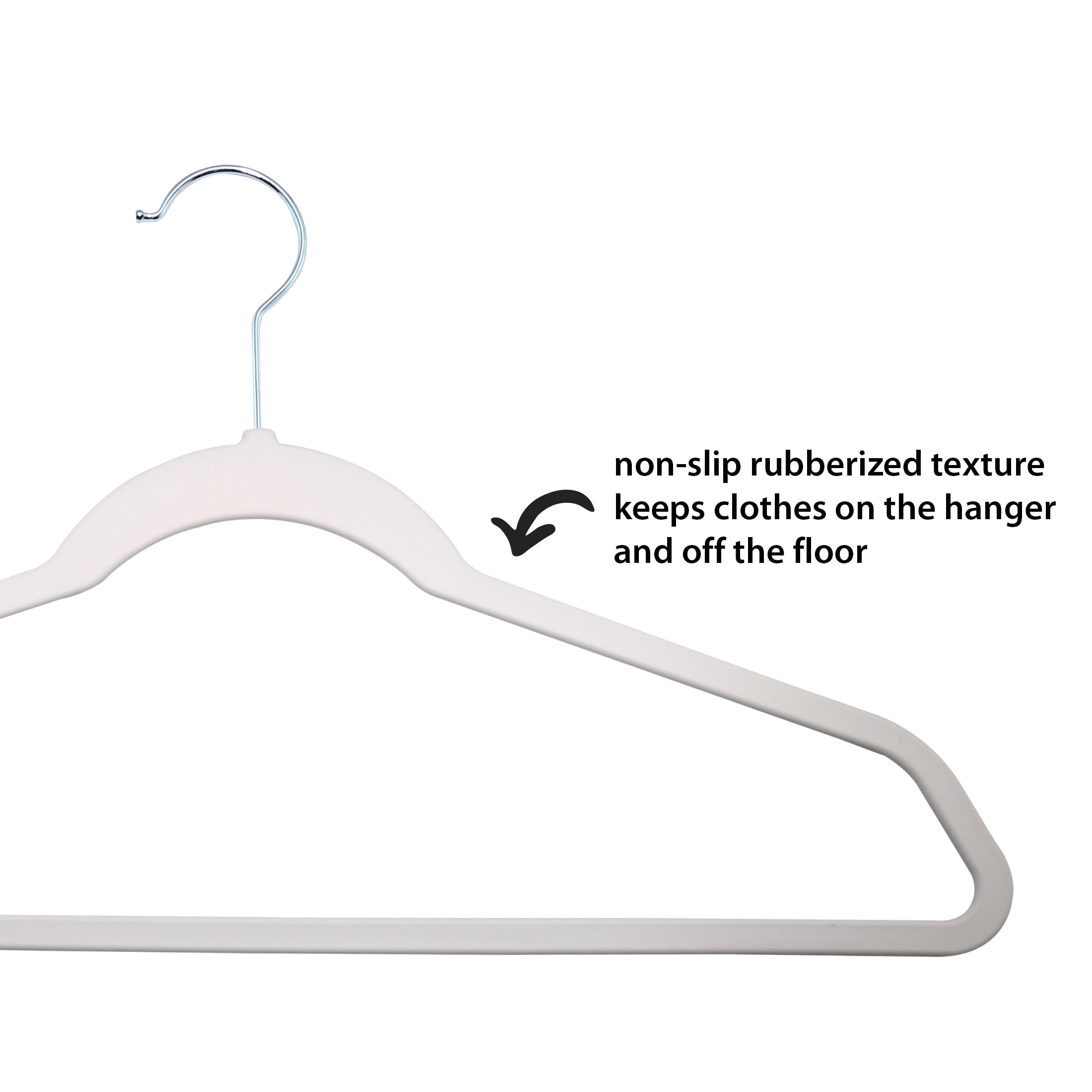 ELONG HOME Grey Plastic Thin Hangers for Clothes 30 Packs, Upgraded  Rubberized Hangers Non Slip, Durable Slim Clothing Notches Hangers,  15.7(40cm)