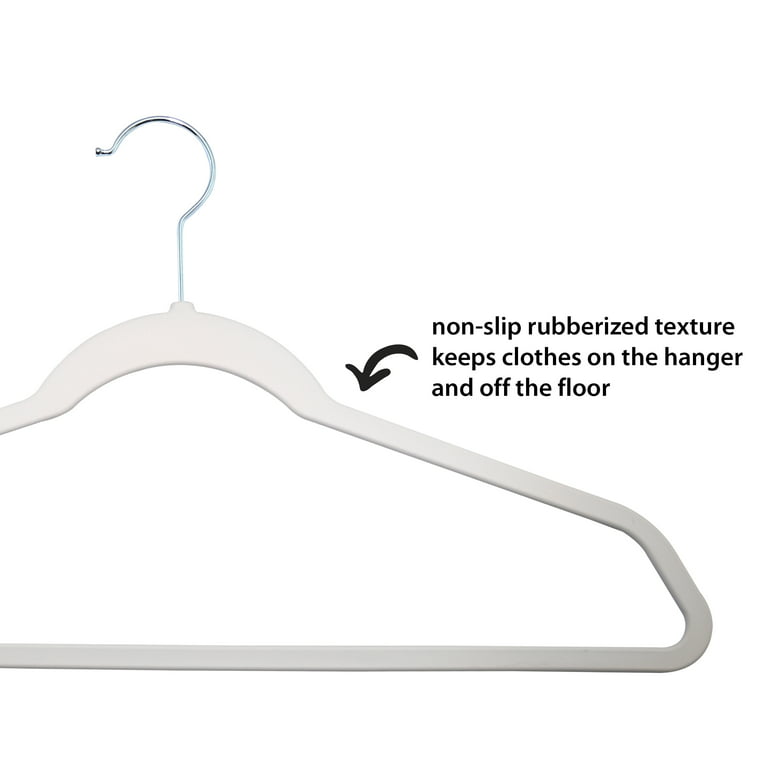 Better Homes & Gardens Rubber Hangers, Non-Slip Clothing Hangers, 10 Pack,  Gray, Rubberized 