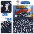 thumbnail image 5 of PiccoCasa 5 Piece Kids Duvet Cover Bedding Set Space Astronaut Pattern Full Queen Blue, 5 of 6